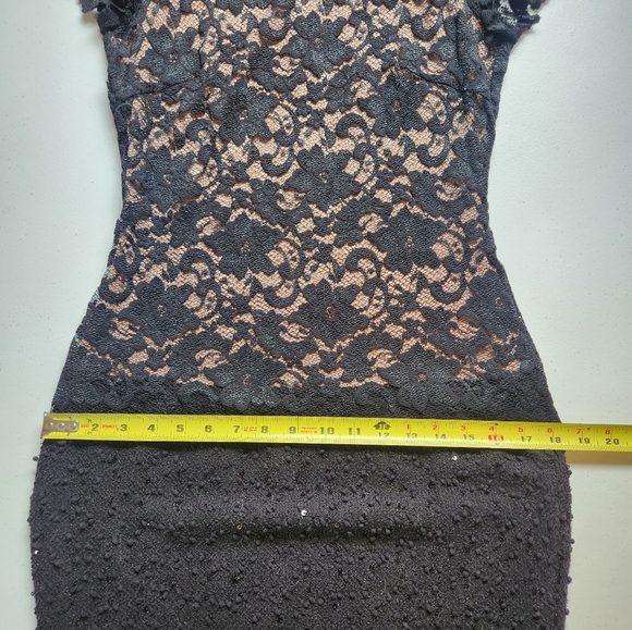 Joseph Ribkoff Dress Style 143447 Black Stretch Sequin Lace Dressy Size 8 - Picture 10 of 13